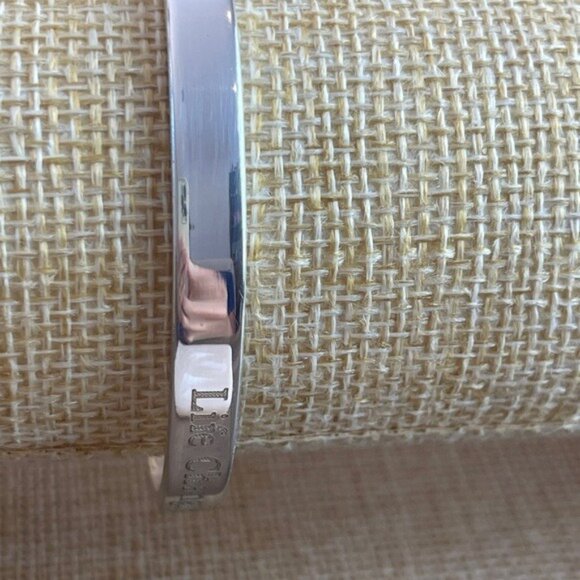 Engraved "Life Changing" Inspirational Silver Bangle Bracelet - Picture 4 of 15